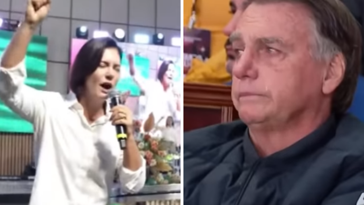 Bolsonaro se emociona e chora durante pregação de Michelle